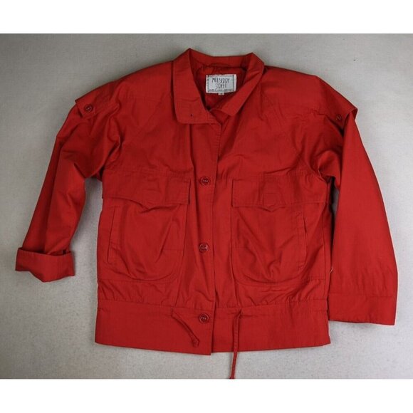 Vintage 80s 90s Women's Jacket Size Medium Mulberry Street Red Oversized Relaxed - Picture 4 of 16